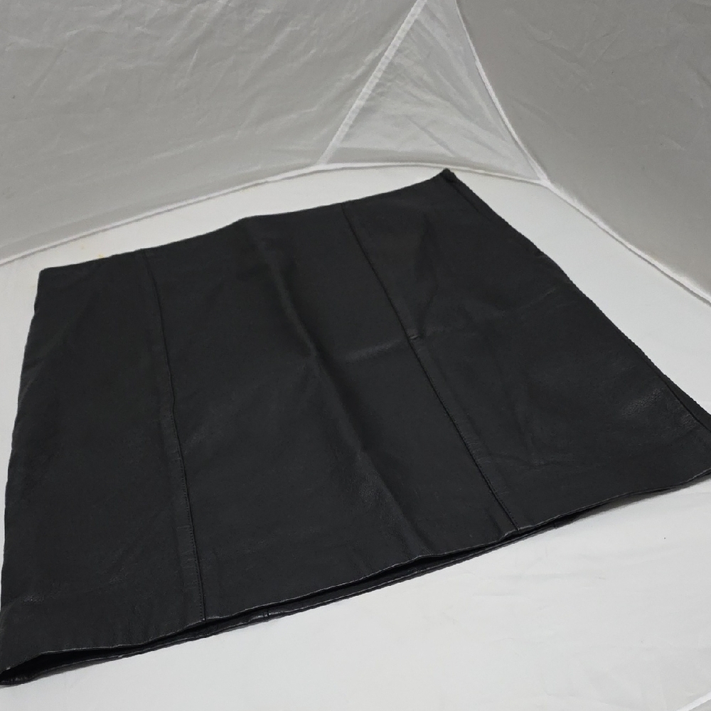 Spiegel Elegant Black Women's Leather Skirt 14 Lined Luxe Mini Plus